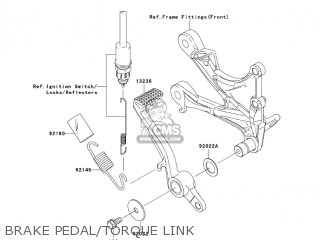 BRAKE PEDAL/TORQUE LINK - ZX636D6F NINJA ZX6R 2006 USA CALIFORNIA CANADA