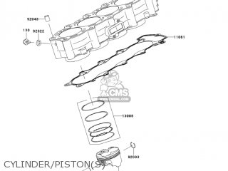 CYLINDER/PISTON(S) - ZX636D6F NINJA ZX6R 2006 USA CALIFORNIA CANADA