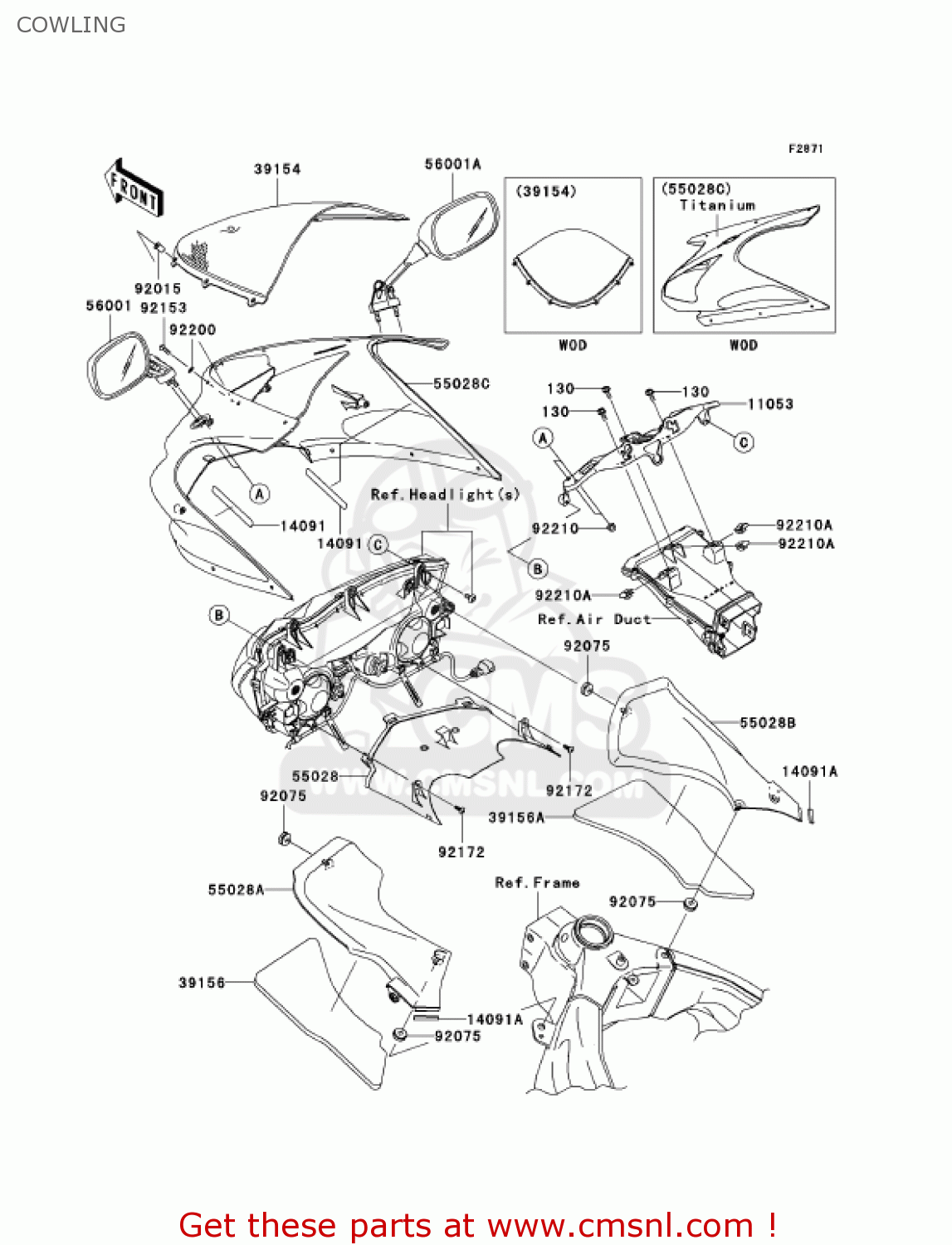 COWLING ZX636D6F ZX6R 2006 USA CALIFORNIA CANADA