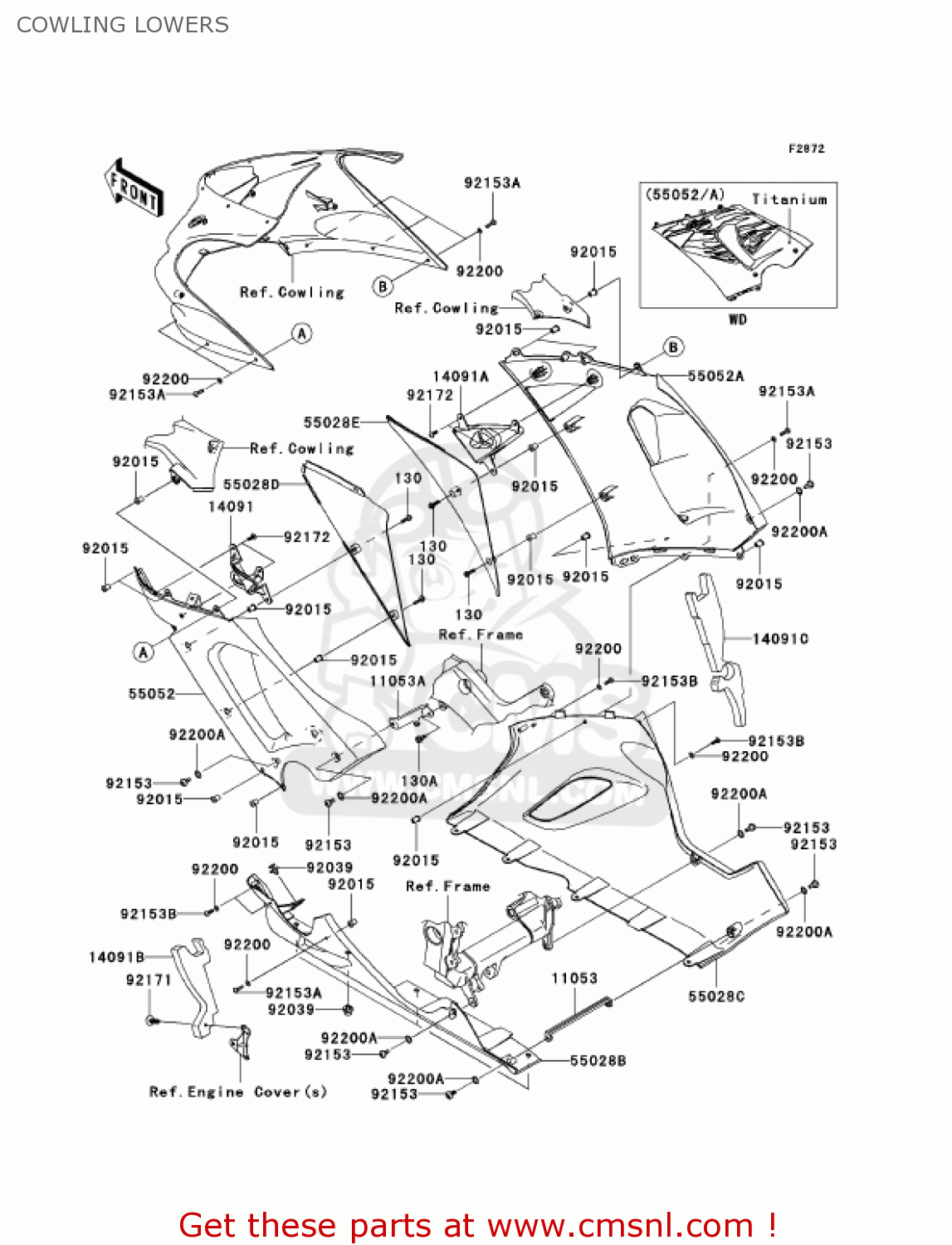 COWLING LOWERS ZX636D6F ZX6R 2006 USA CALIFORNIA CANADA