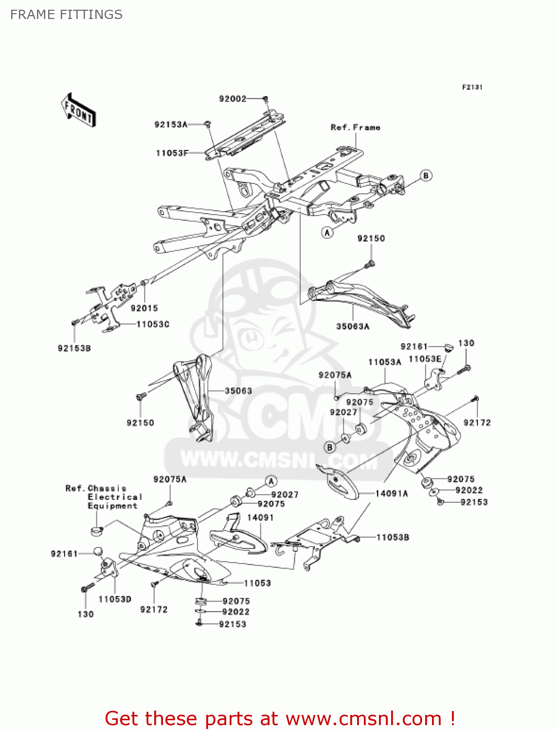 FRAME FITTINGS ZX636D6F ZX6R 2006 USA CALIFORNIA CANADA