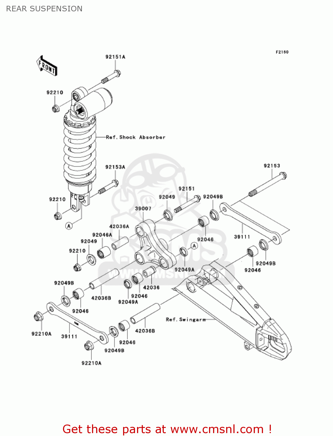 REAR SUSPENSION ZX636D6F ZX6R 2006 USA CALIFORNIA CANADA