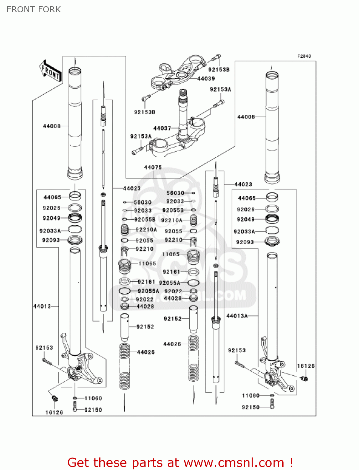 FRONT FORK ZX636D6F ZX6R 2006 USA CALIFORNIA CANADA