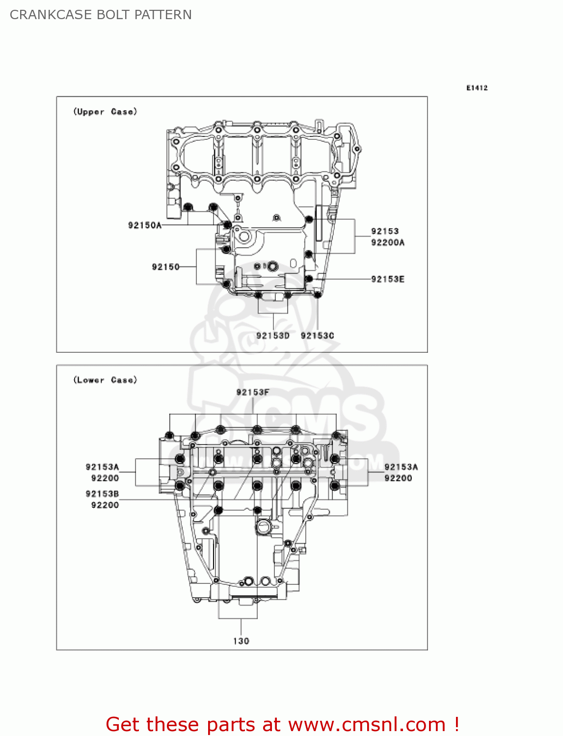 CRANKCASE BOLT PATTERN ZX636D6F ZX6R 2006 USA CALIFORNIA CANADA