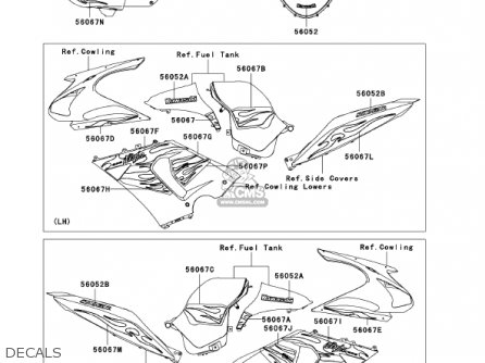 DECALS - ZX636D6F ZX6R 2006 USA CALIFORNIA CANADA