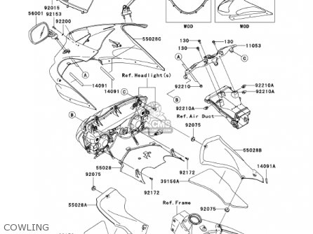 COWLING - ZX636D6F ZX6R 2006 USA CALIFORNIA CANADA