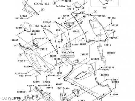 COWLING LOWERS - ZX636D6F ZX6R 2006 USA CALIFORNIA CANADA