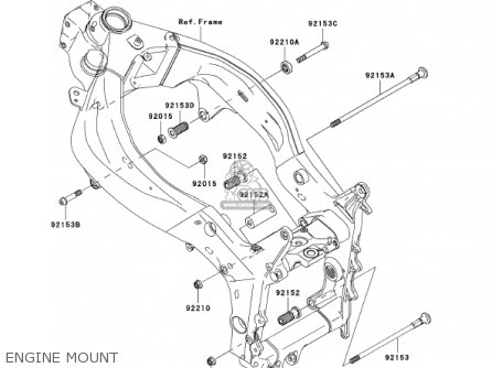 ENGINE MOUNT - ZX636D6F ZX6R 2006 USA CALIFORNIA CANADA