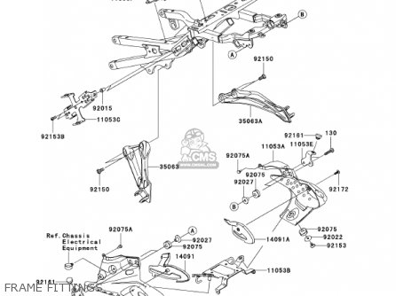 FRAME FITTINGS - ZX636D6F ZX6R 2006 USA CALIFORNIA CANADA