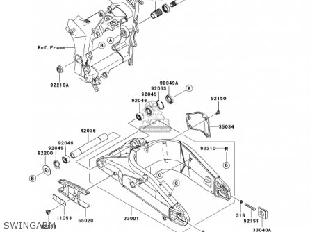 SWINGARM - ZX636D6F ZX6R 2006 USA CALIFORNIA CANADA
