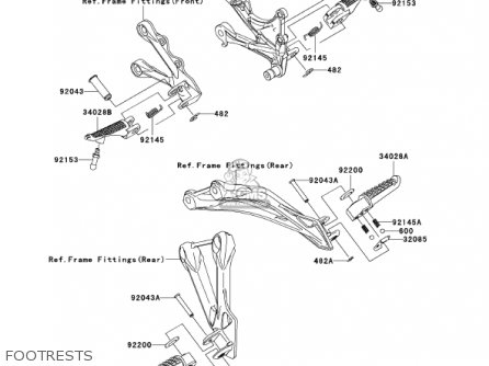 FOOTRESTS - ZX636D6F ZX6R 2006 USA CALIFORNIA CANADA