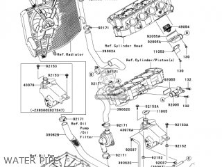 WATER PIPE - ZX636D6F ZX6R 2006 USA CALIFORNIA CANADA