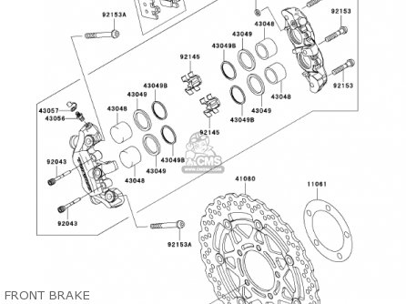 FRONT BRAKE - ZX636D6F ZX6R 2006 USA CALIFORNIA CANADA
