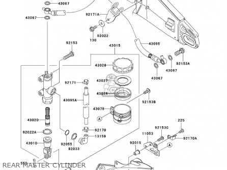 REAR MASTER CYLINDER - ZX636D6F ZX6R 2006 USA CALIFORNIA CANADA
