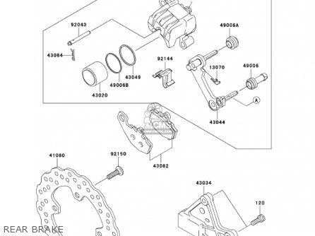 REAR BRAKE - ZX636D6F ZX6R 2006 USA CALIFORNIA CANADA