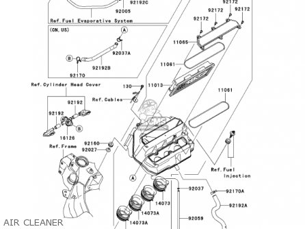 AIR CLEANER - ZX636D6F ZX6R 2006 USA CALIFORNIA CANADA