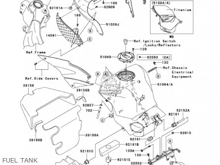 FUEL TANK - ZX636D6F ZX6R 2006 USA CALIFORNIA CANADA