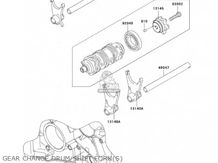 GEAR CHANGE DRUM/SHIFT FORK(S) - ZX636D6F ZX6R 2006 USA CALIFORNIA CANADA