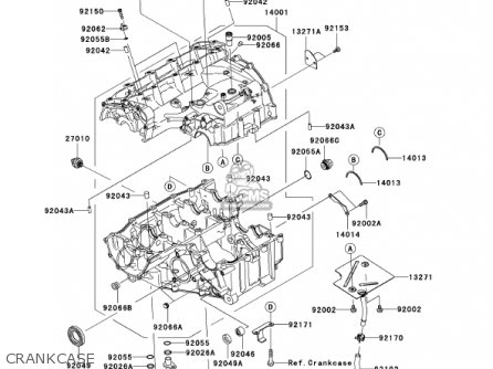 CRANKCASE - ZX636D6F ZX6R 2006 USA CALIFORNIA CANADA
