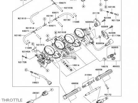 THROTTLE - ZX636D6F ZX6R 2006 USA CALIFORNIA CANADA
