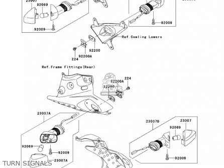 TURN SIGNALS - ZX636D6F ZX6R 2006 USA CALIFORNIA CANADA