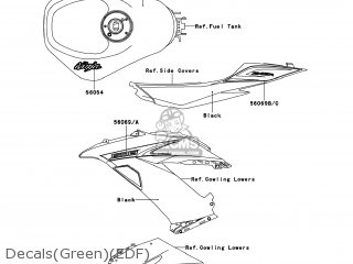Kawasaki ZX636EDF NINJA ZX6R 2013 USA parts lists and schematics