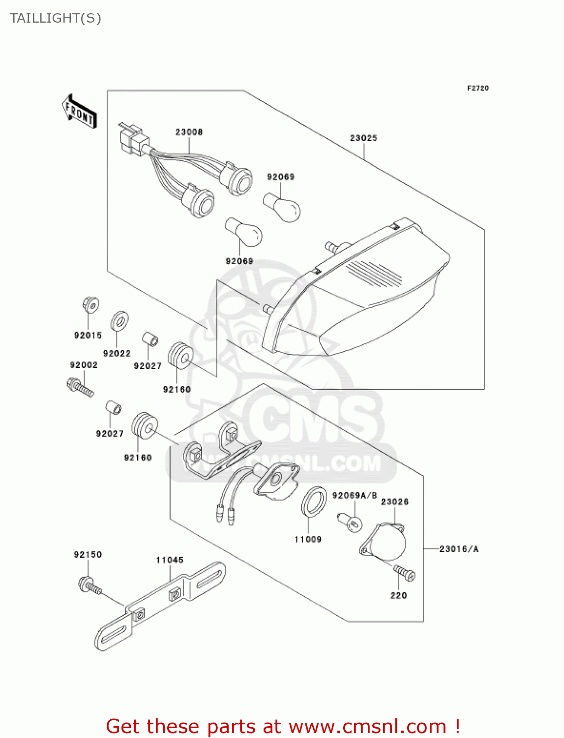 TAILLIGHT(S) ZX750-P8 2003 USA CALIFORNIA CANADA