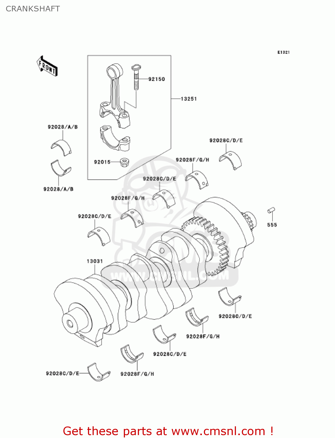 CRANKSHAFT ZX750-P8 2003 USA CALIFORNIA CANADA