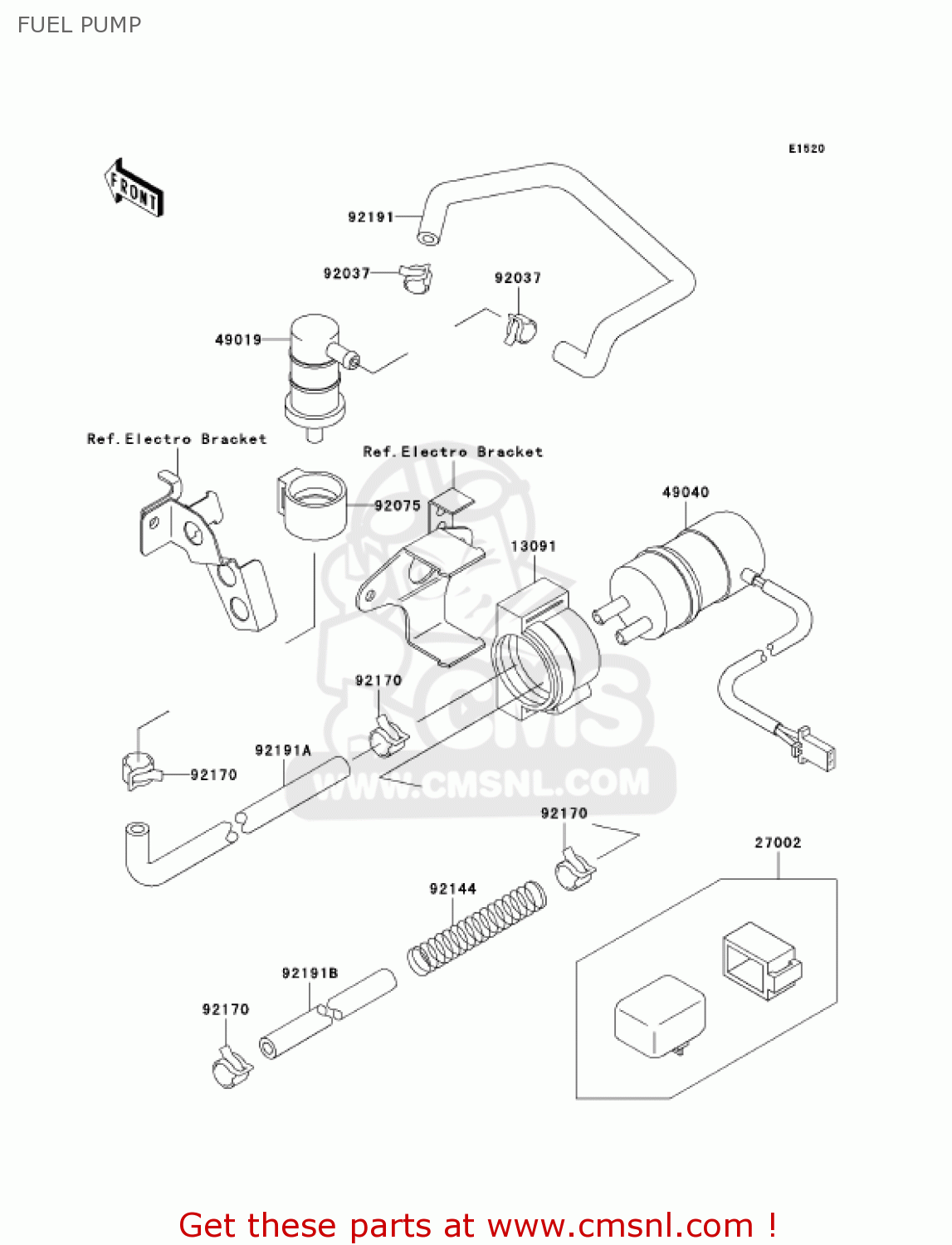 FUEL PUMP ZX750-P8 2003 USA CALIFORNIA CANADA
