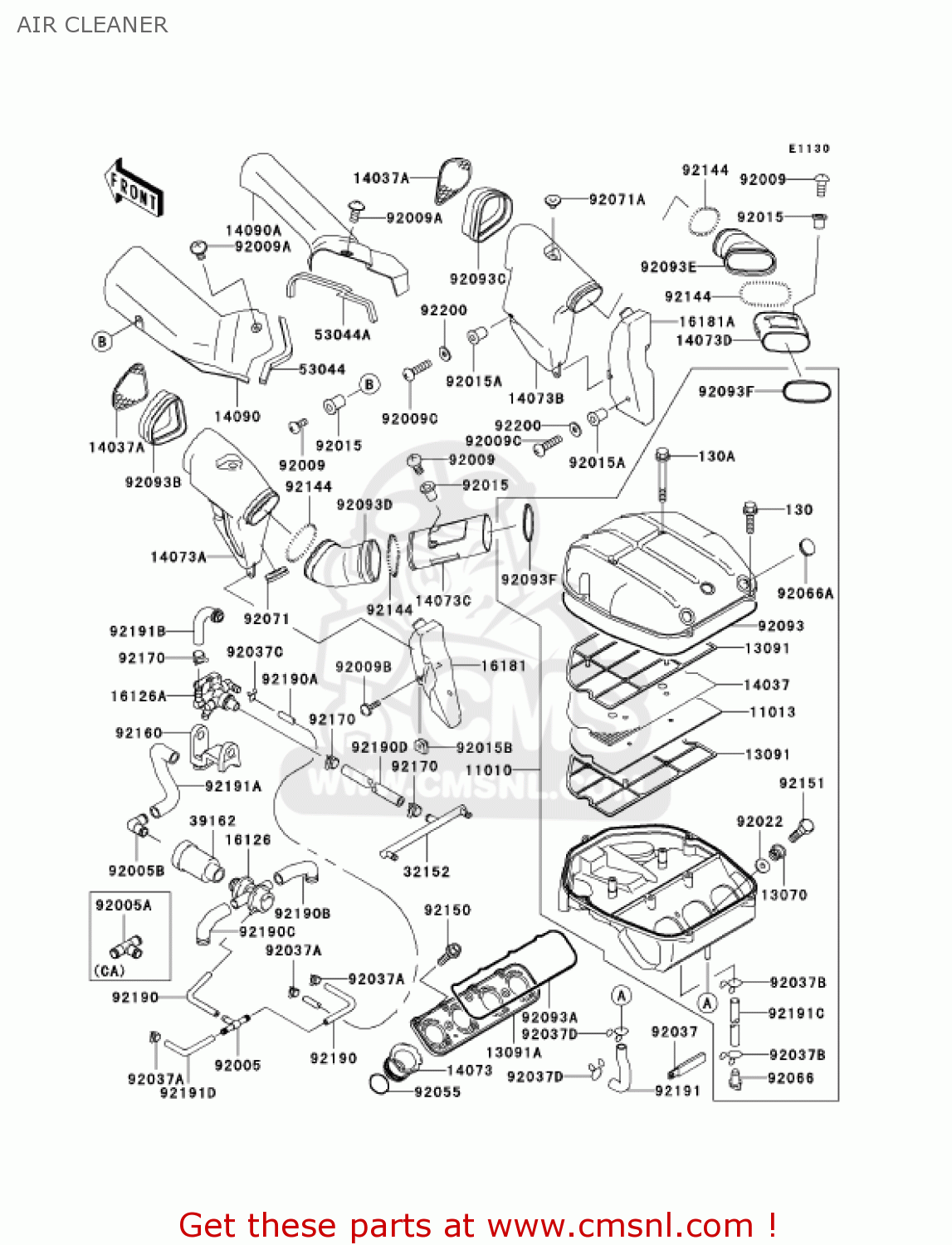 AIR CLEANER ZX750-P8 2003 USA CALIFORNIA CANADA