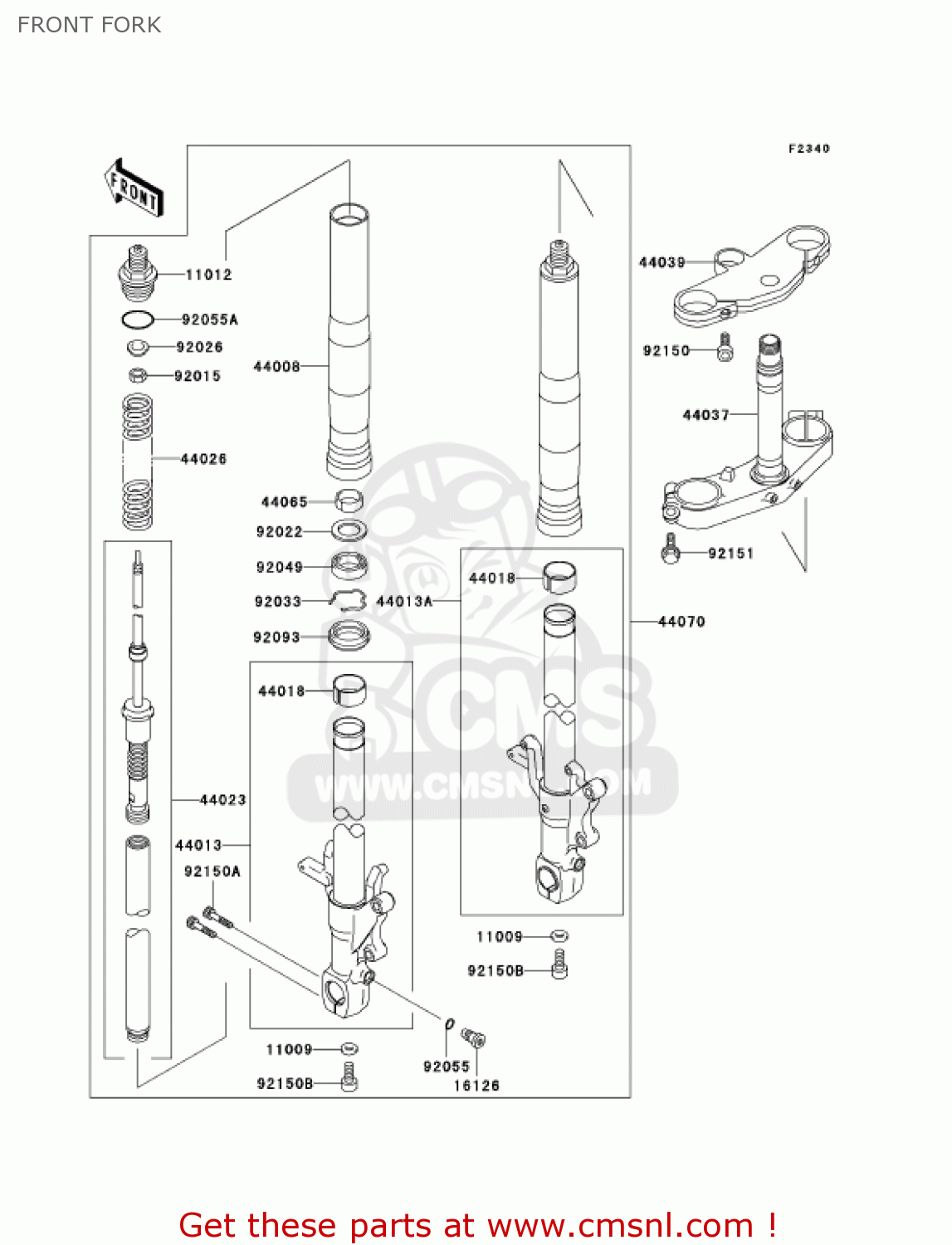 FRONT FORK ZX750-P8 2003 USA CALIFORNIA CANADA