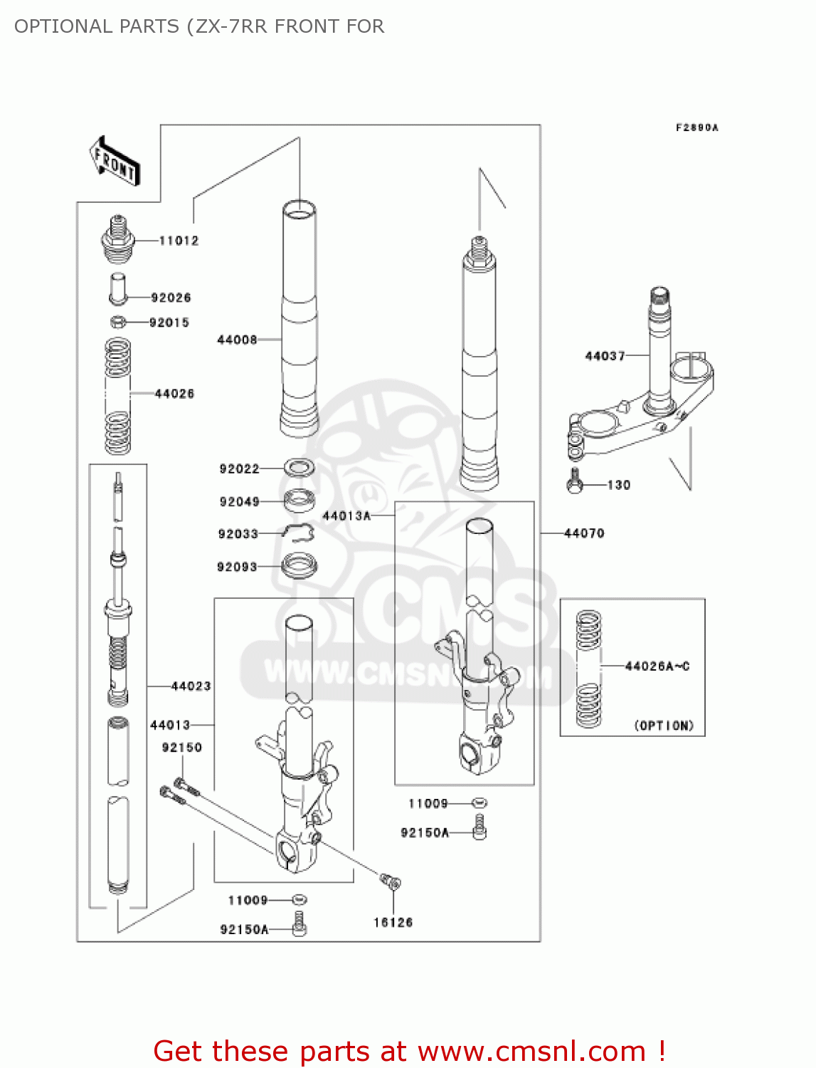 OPTIONAL PARTS (ZX-7RR FRONT FOR ZX750-P8 2003 USA CALIFORNIA CANADA