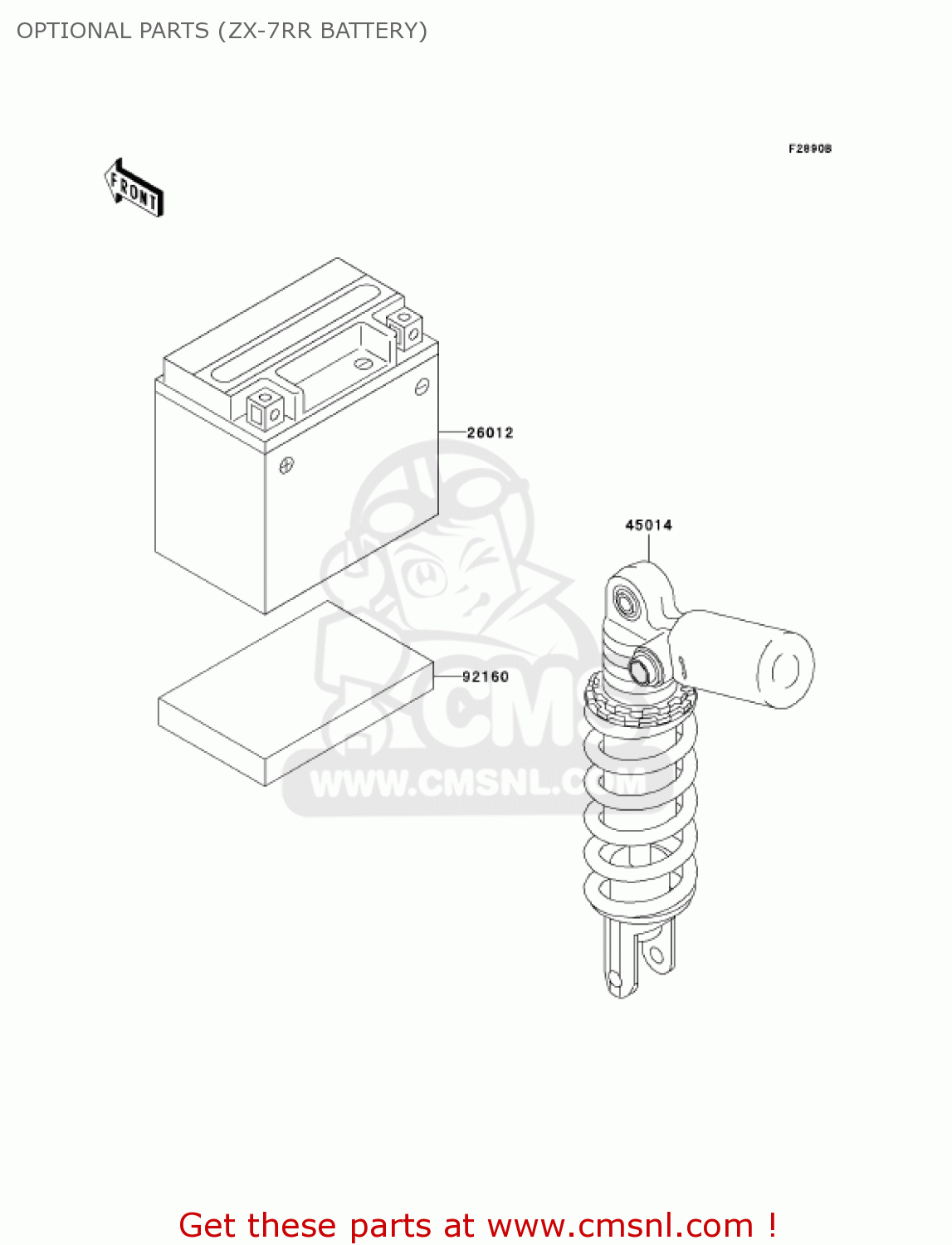 OPTIONAL PARTS (ZX-7RR BATTERY) ZX750-P8 2003 USA CALIFORNIA CANADA