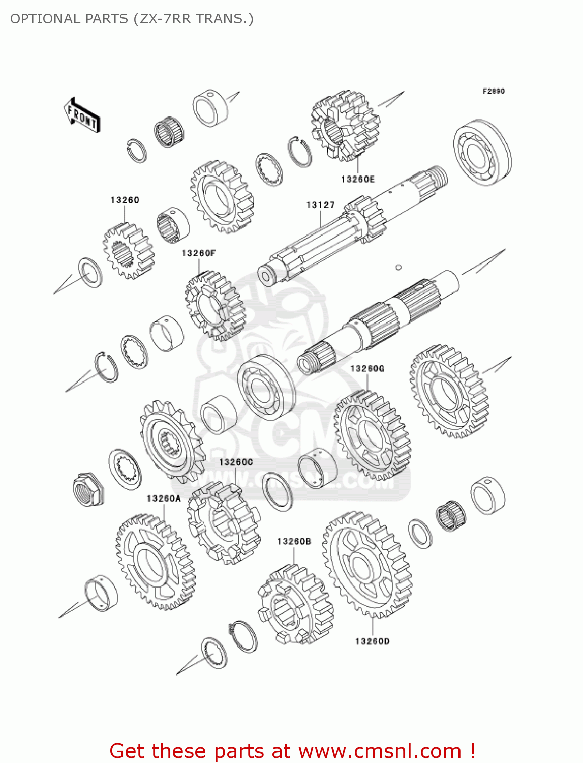 OPTIONAL PARTS (ZX-7RR TRANS.) ZX750-P8 2003 USA CALIFORNIA CANADA