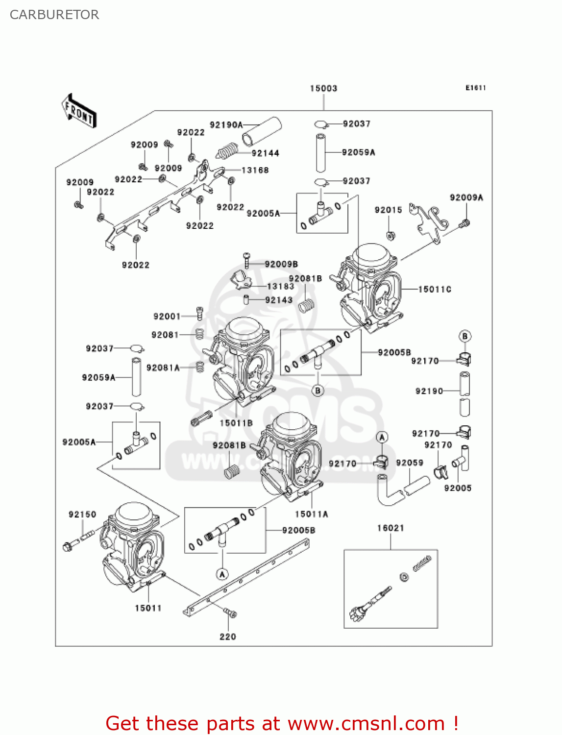 CARBURETOR ZX750-P8 2003 USA CALIFORNIA CANADA