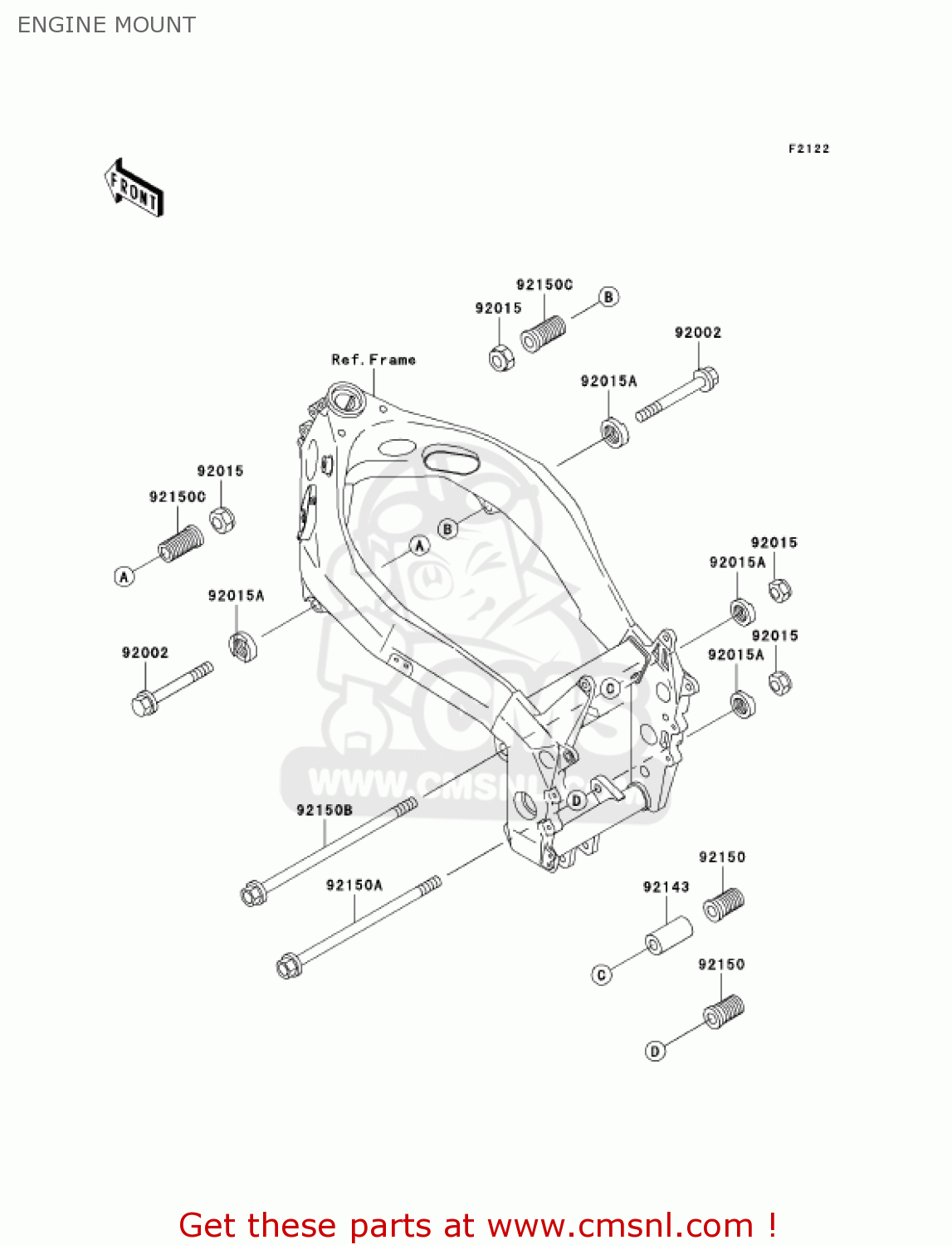 ENGINE MOUNT ZX750-P8 2003 USA CALIFORNIA CANADA
