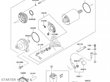 STARTER MOTOR - ZX750-P8 2003 USA CALIFORNIA CANADA