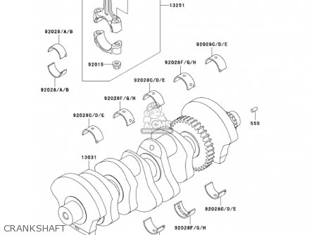 CRANKSHAFT - ZX750-P8 2003 USA CALIFORNIA CANADA