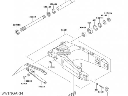 SWINGARM - ZX750-P8 2003 USA CALIFORNIA CANADA