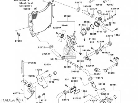 RADIATOR - ZX750-P8 2003 USA CALIFORNIA CANADA