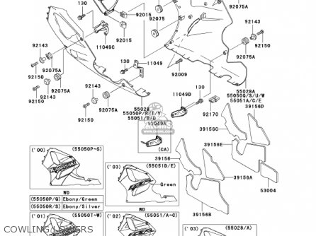 COWLING LOWERS - ZX750-P8 2003 USA CALIFORNIA CANADA