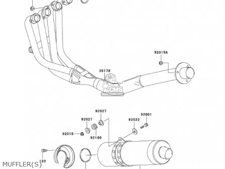 MUFFLER(S) - ZX750-P8 2003 USA CALIFORNIA CANADA