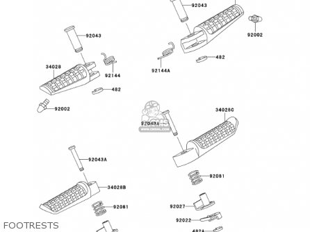 FOOTRESTS - ZX750-P8 2003 USA CALIFORNIA CANADA