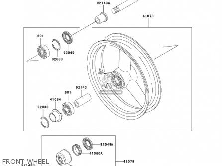 FRONT WHEEL - ZX750-P8 2003 USA CALIFORNIA CANADA
