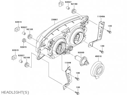 HEADLIGHT(S) - ZX750-P8 2003 USA CALIFORNIA CANADA
