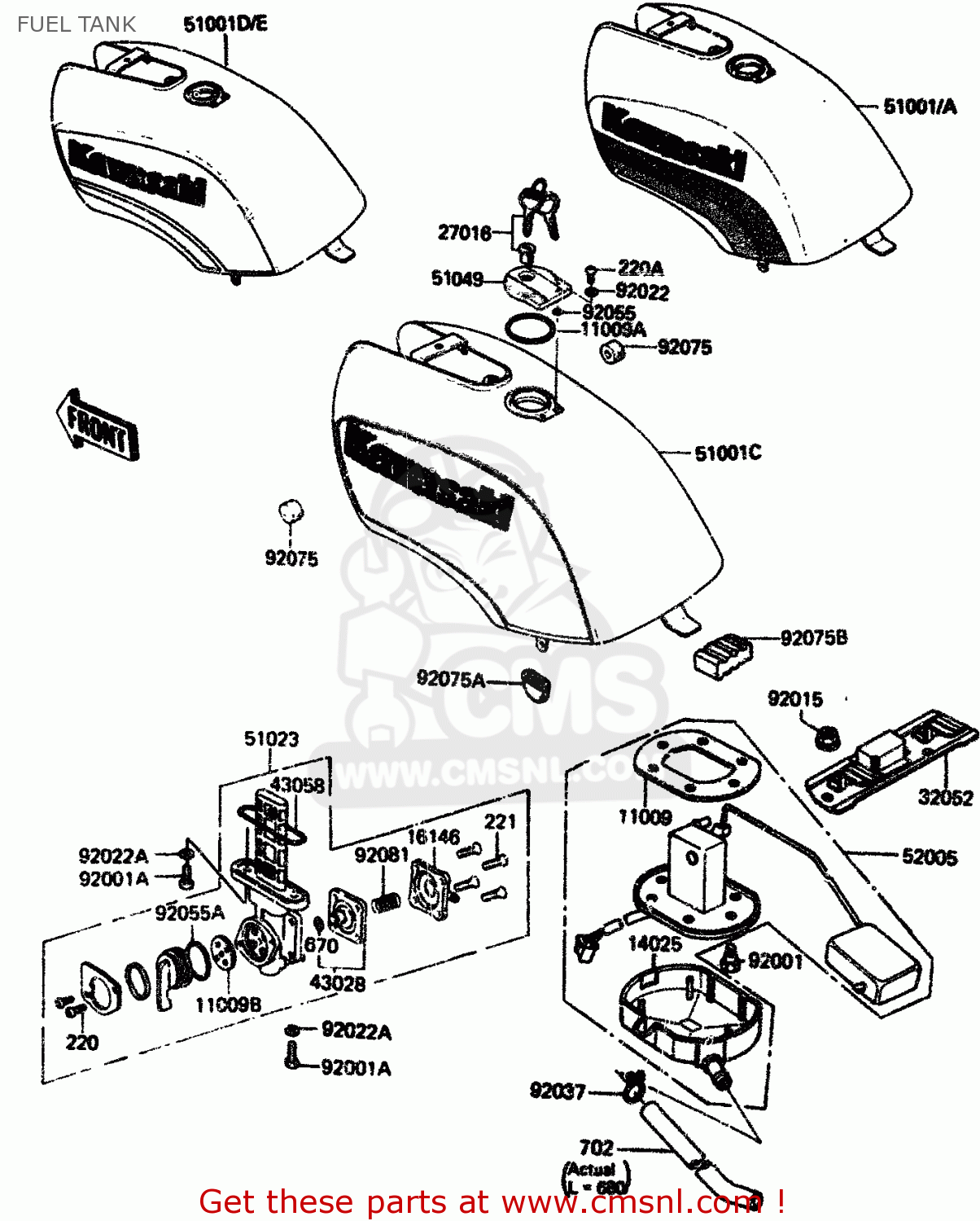 FUEL TANK ZX750A1 1983 EUROPE UK FR IT NR SD ST