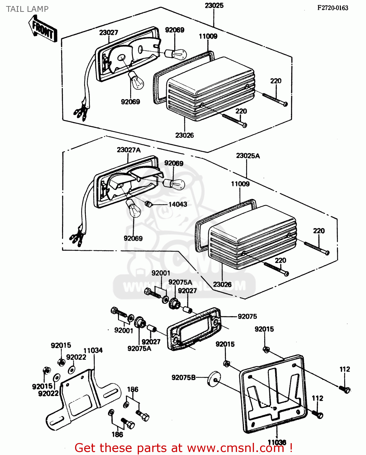 TAIL LAMP ZX750A1 1983 EUROPE UK FR IT NR SD ST