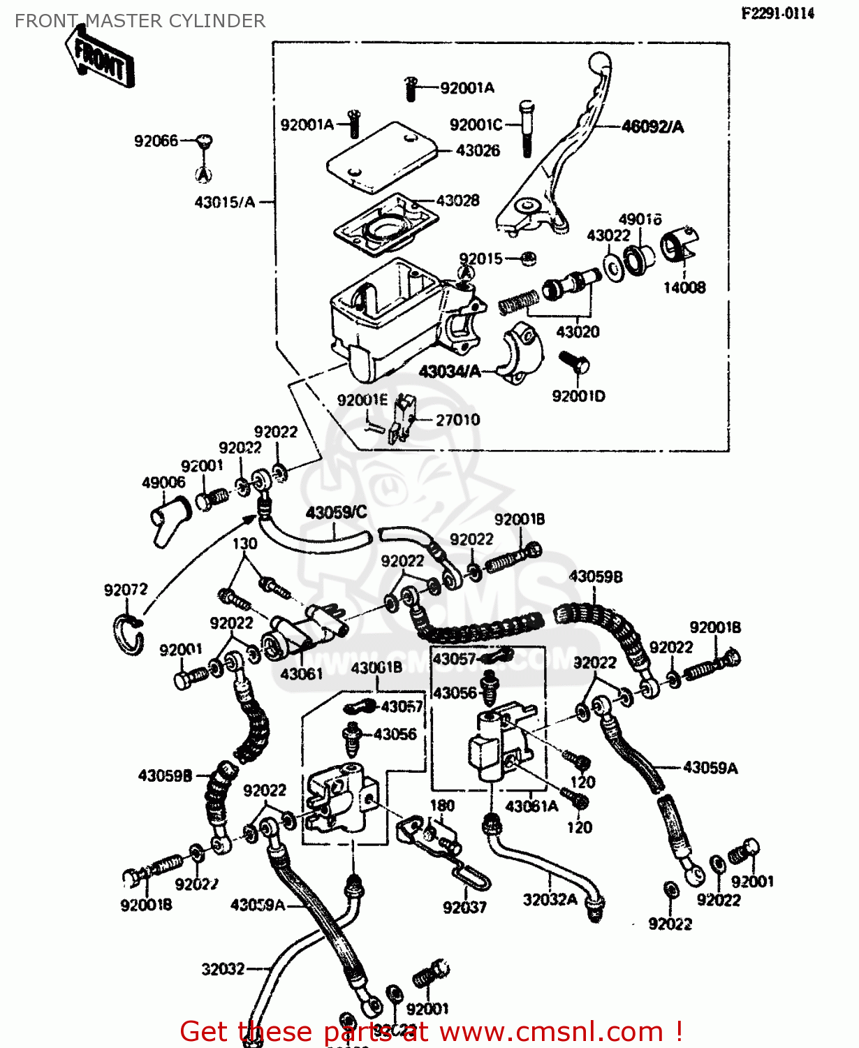 FRONT MASTER CYLINDER ZX750A1 1983 EUROPE UK FR IT NR SD ST