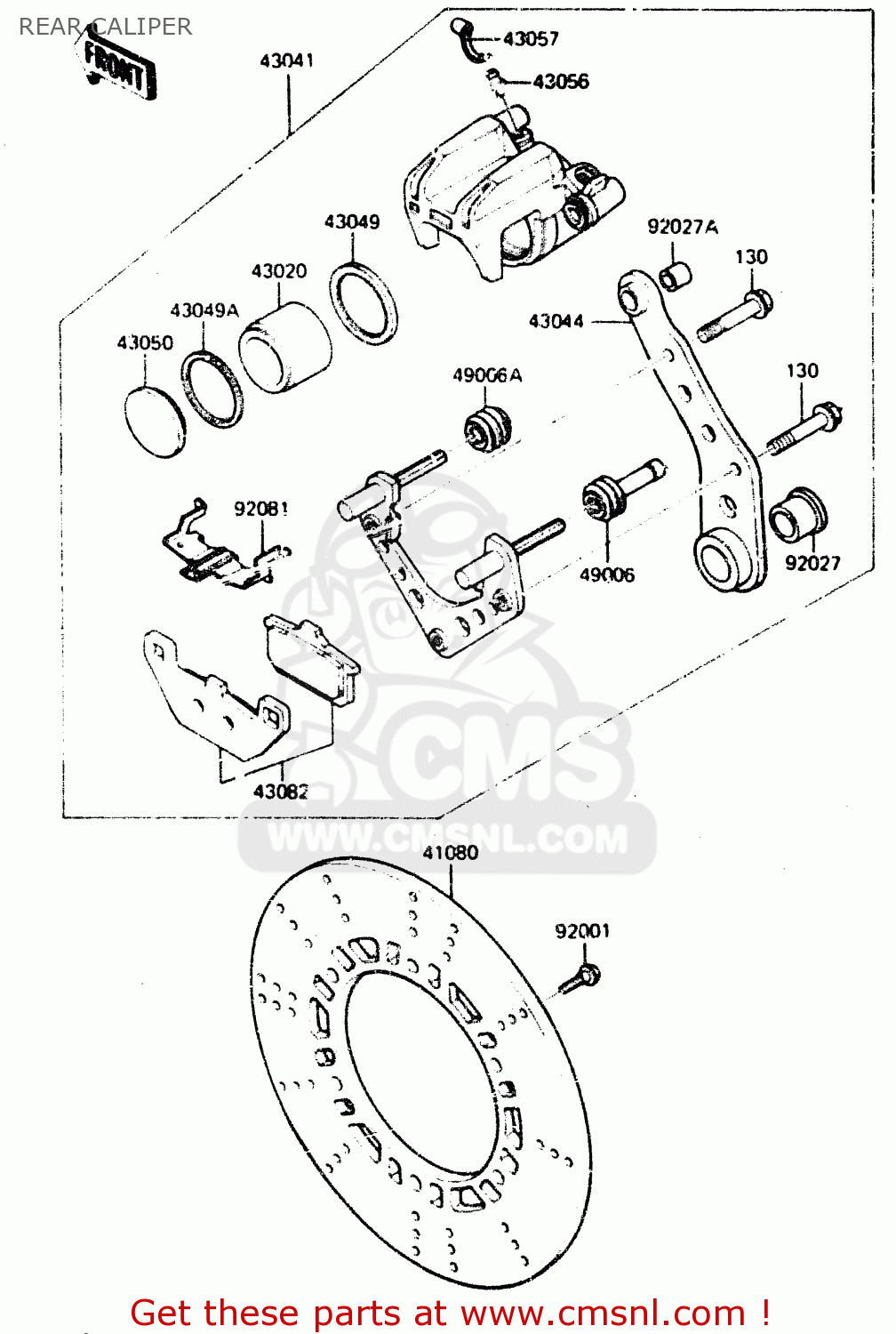 REAR CALIPER ZX750A1 1983 EUROPE UK FR IT NR SD ST
