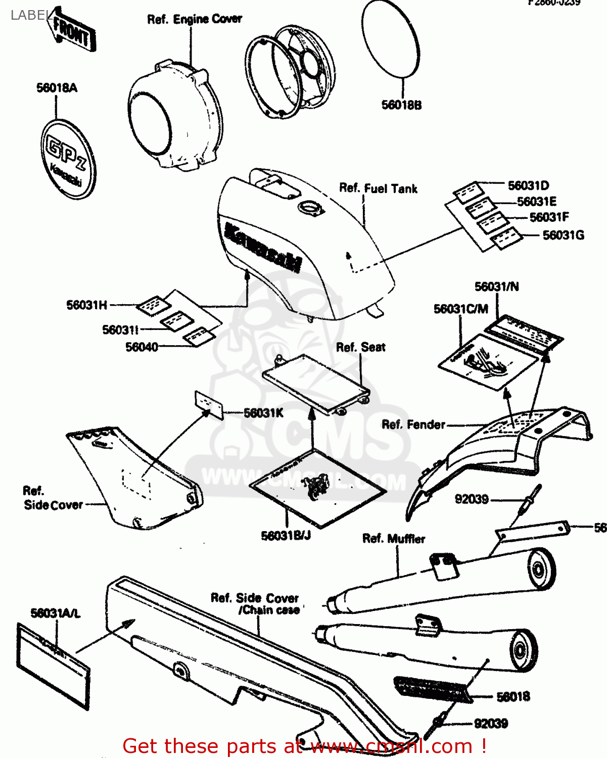 LABEL ZX750A1 1983 EUROPE UK FR IT NR SD ST